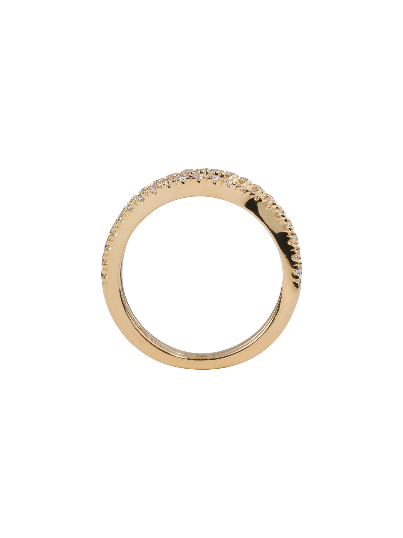 Waves ring in 18k yellow gold with 0,63ct diamond